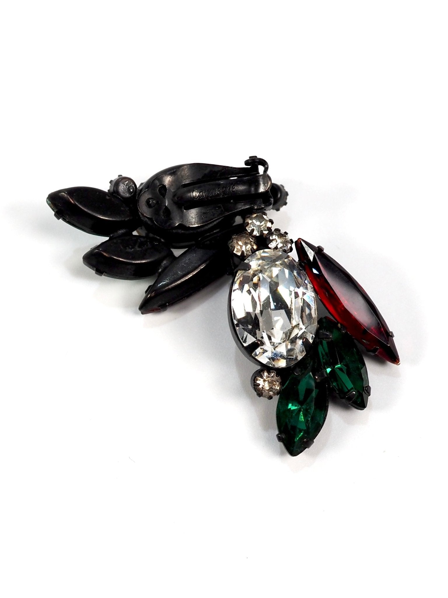 Red and Green Glass Jeweled Earrings - Georgie's NYC - Earrings