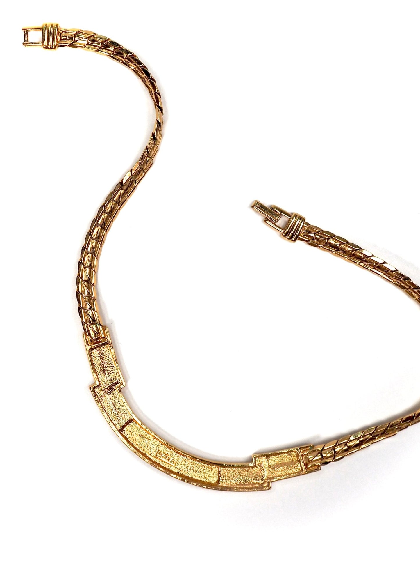 S.A.L. Swarovski American Ltd. Gold and Black Enamel Jeweled Collar Necklace - Georgie's NYC - Necklaces