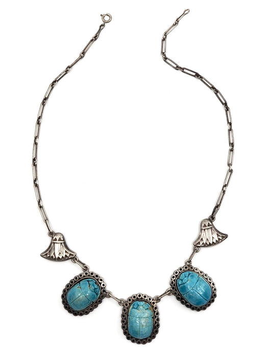 Scarab Sterling Silver Necklace - Georgie's NYC - Necklaces