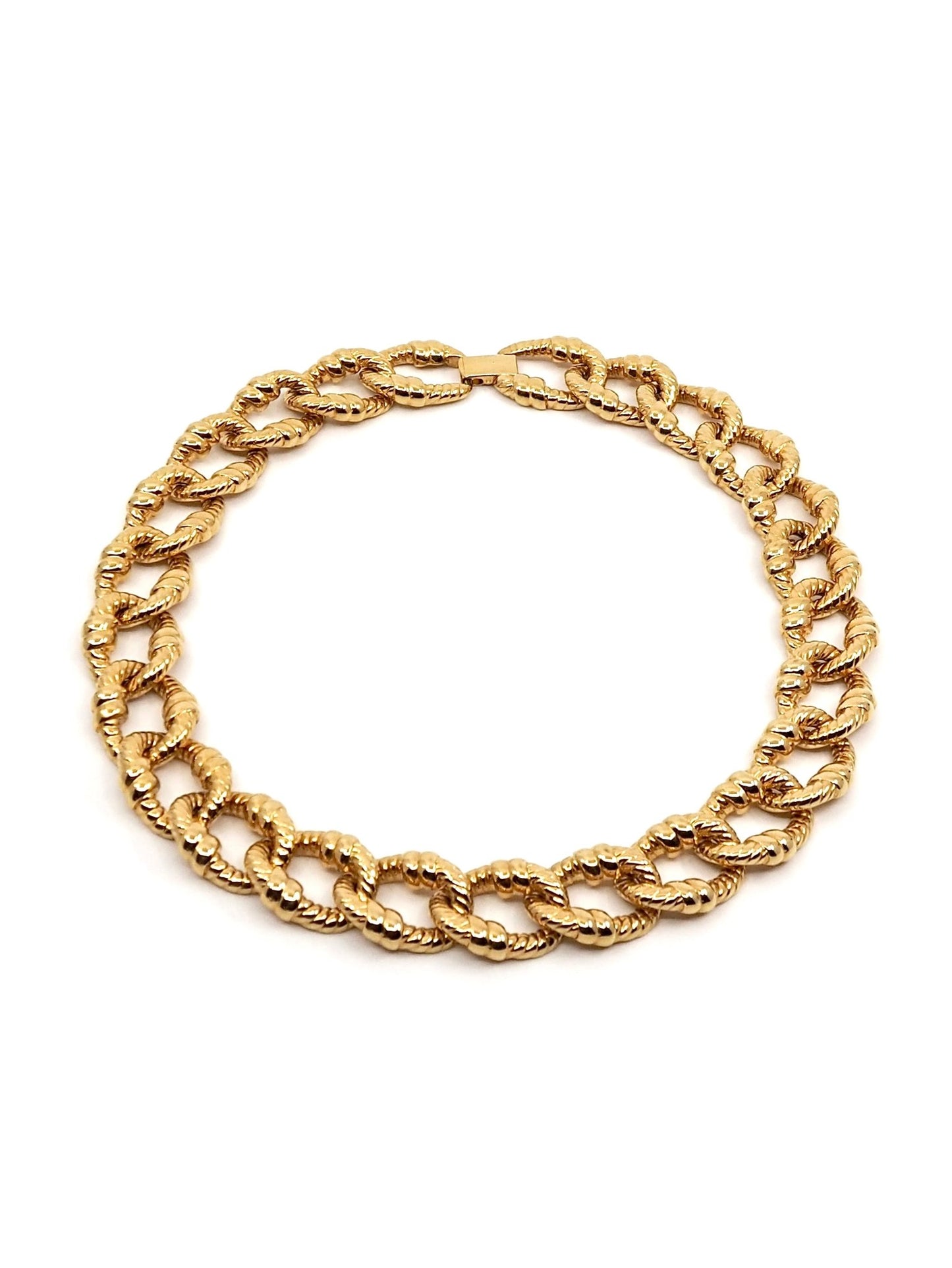 Textured Gold Chain Link Collar Necklace - Georgie's NYC - Necklaces