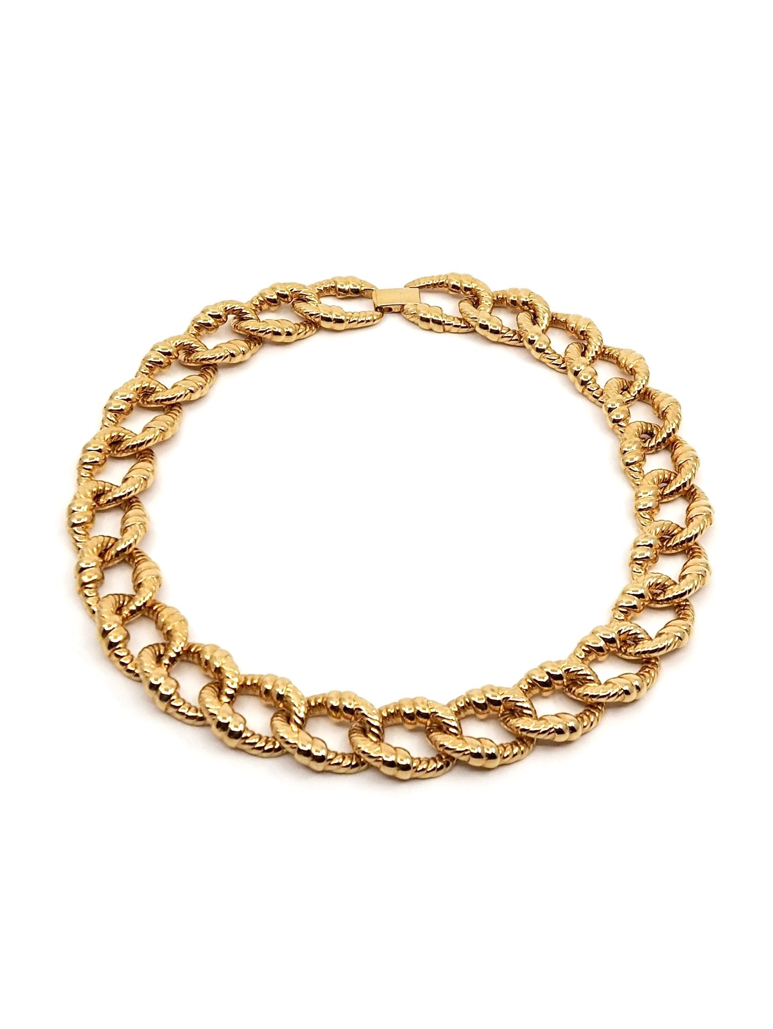 Textured Gold Chain Link Collar Necklace - Georgie's NYC - Necklaces