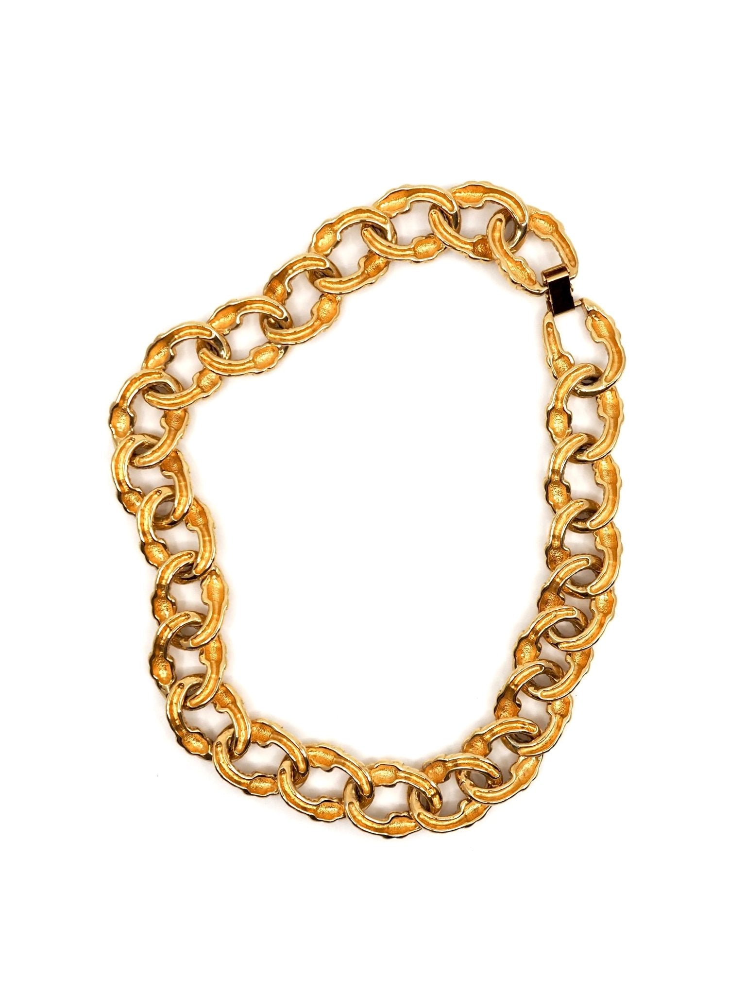 Textured Gold Chain Link Collar Necklace - Georgie's NYC - Necklaces