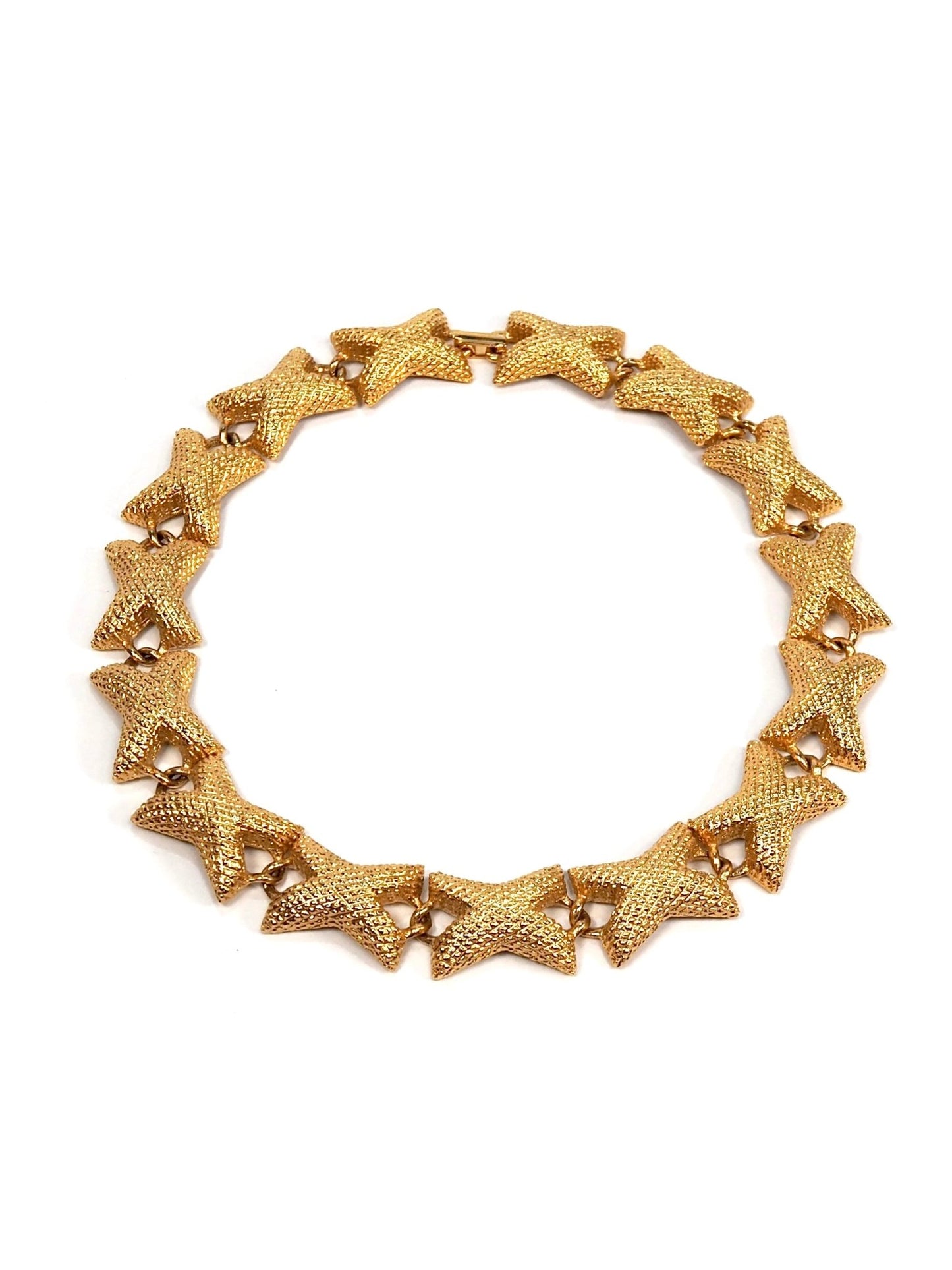 Textured Gold X Link Choker Necklace - Georgie's NYC - Necklaces