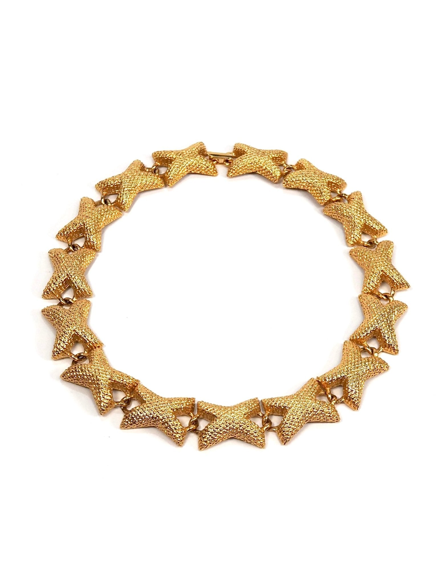 Textured Gold X Link Choker Necklace - Georgie's NYC - Necklaces