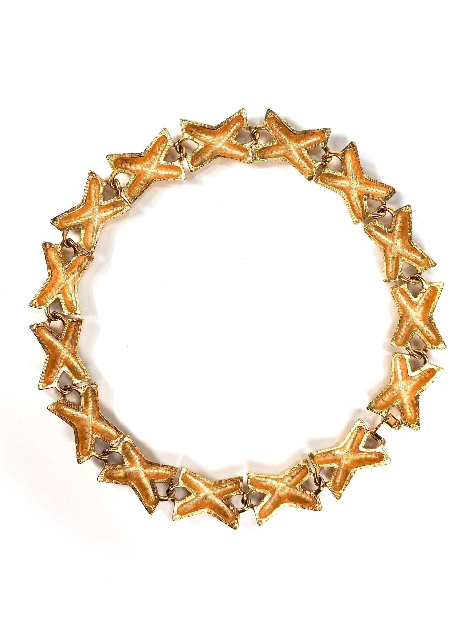 Textured Gold X Link Choker Necklace - Georgie's NYC - Necklaces