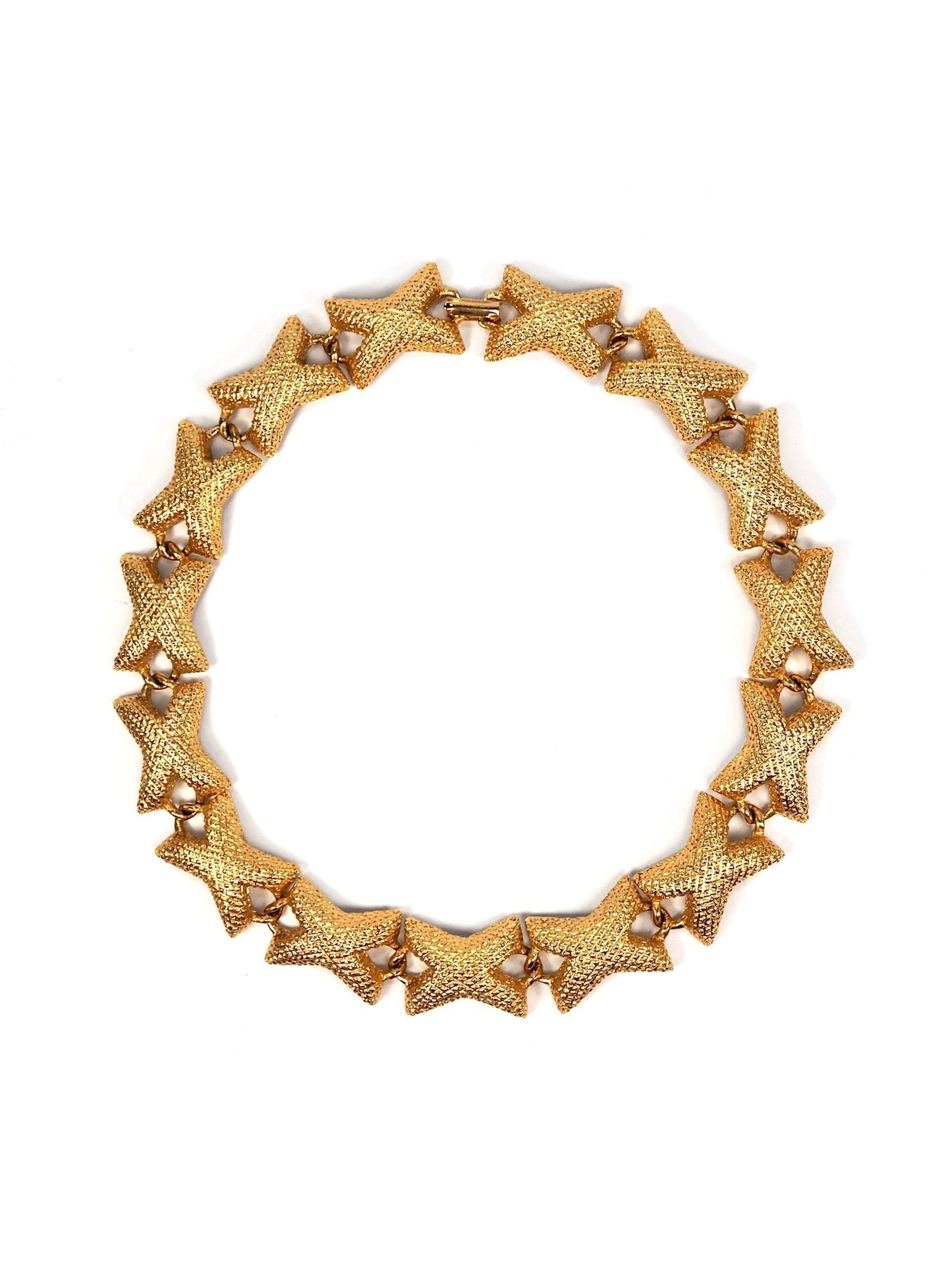 Textured Gold X Link Choker Necklace - Georgie's NYC - Necklaces