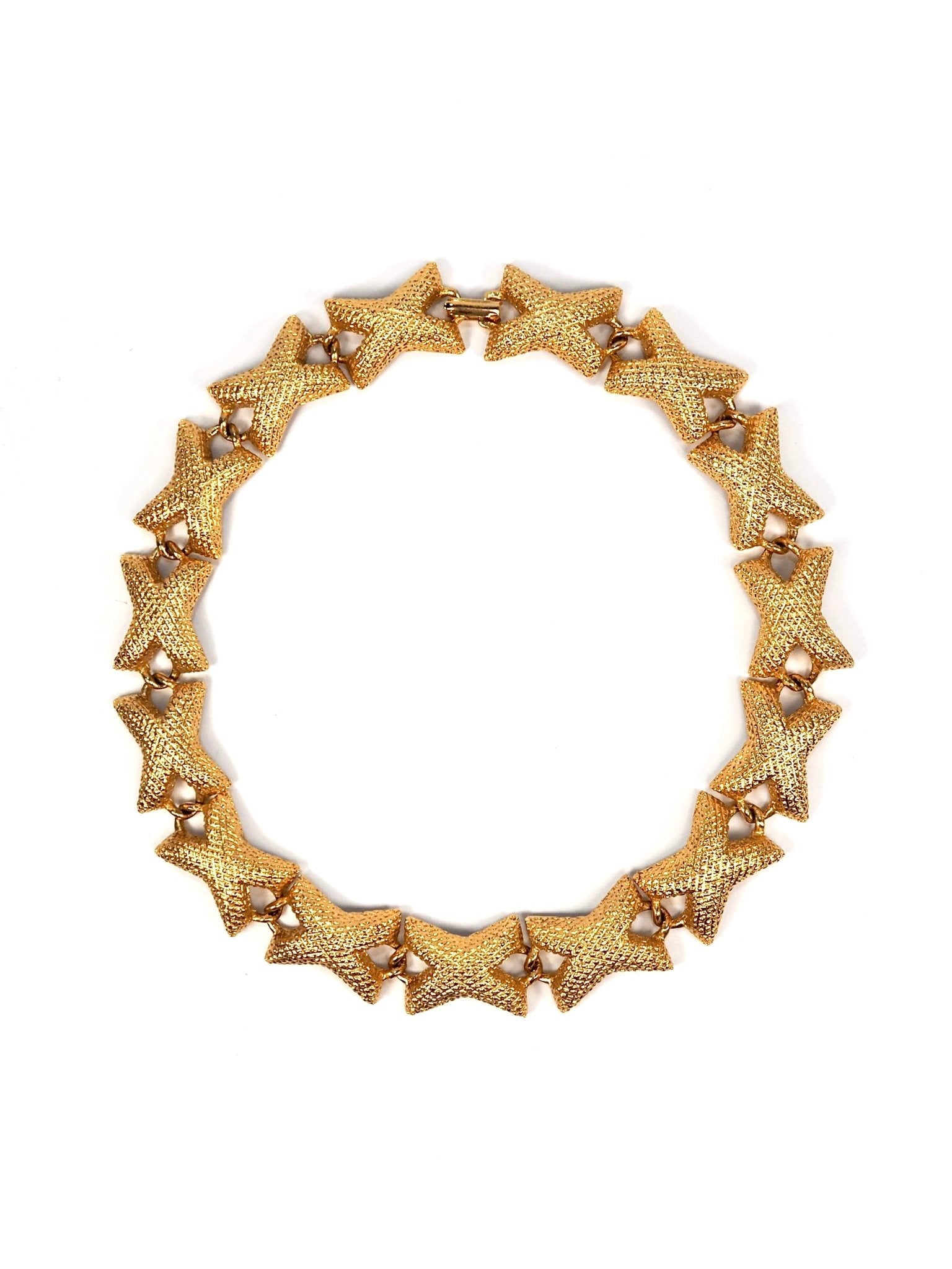 Textured Gold X Link Choker Necklace - Georgie's NYC - Necklaces