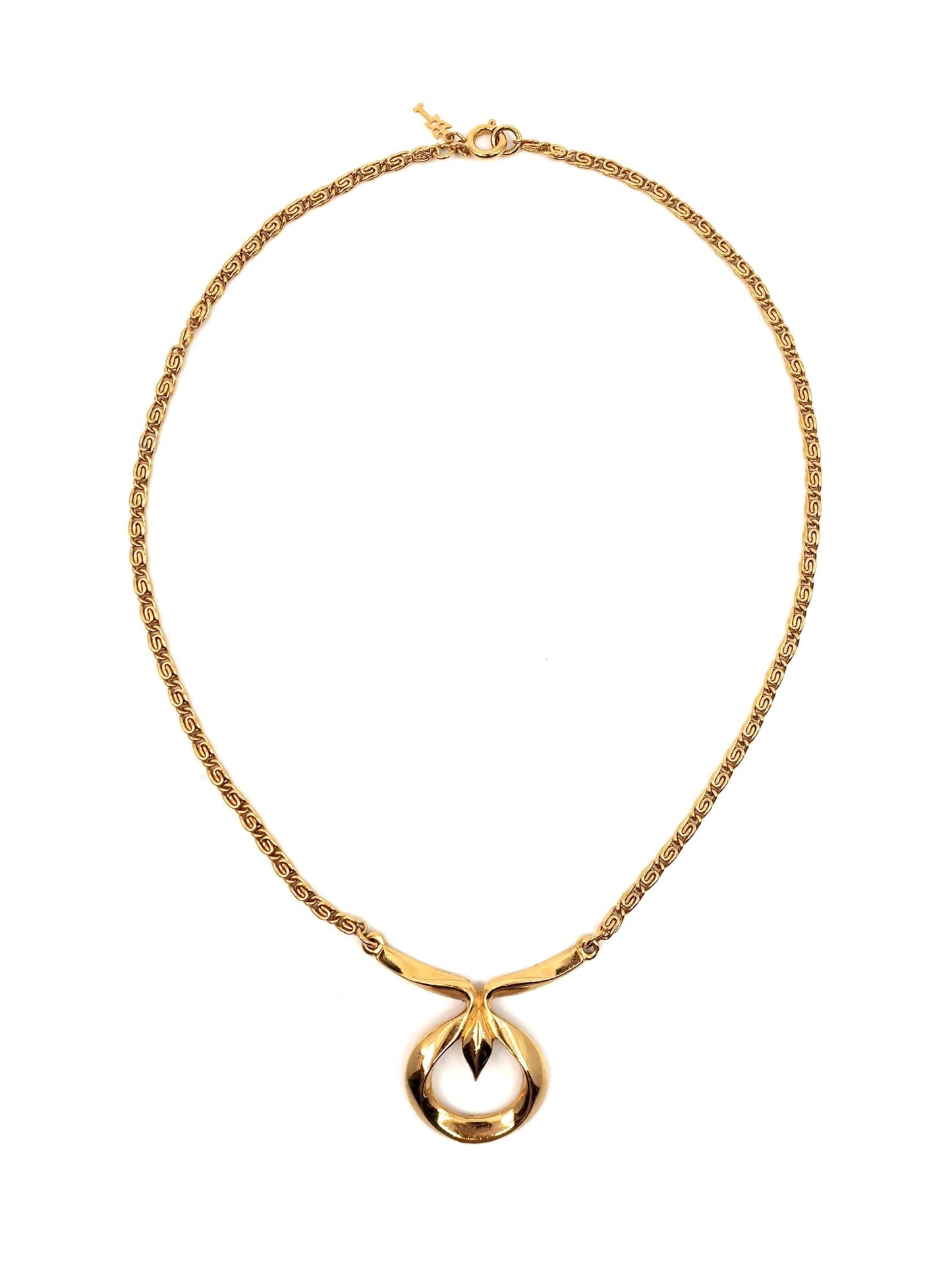 Trifari Gold Abstract Loop Pendant Necklace - Georgie's NYC - Necklaces