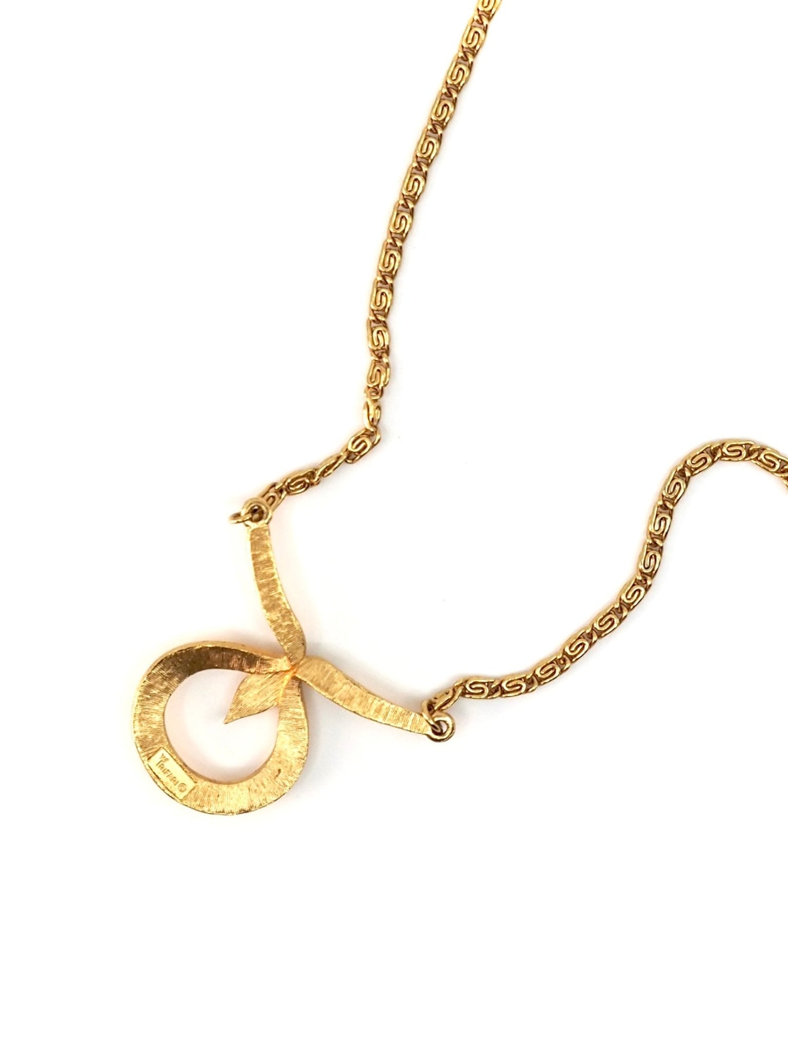 Trifari Gold Abstract Loop Pendant Necklace - Georgie's NYC - Necklaces