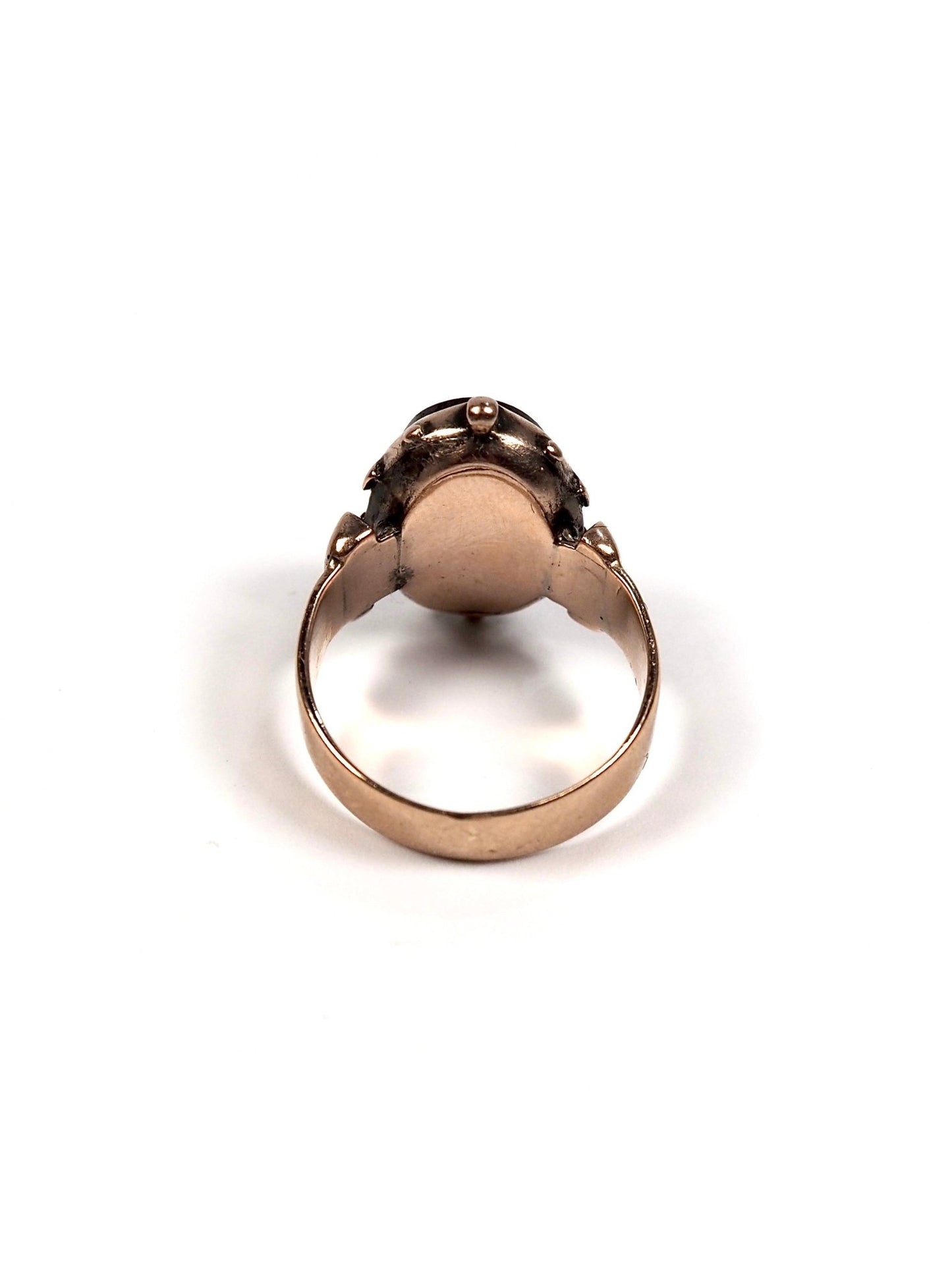 Victorian 10K Rose Gold Black and White Cameo Ring - Georgie's NYC - Rings