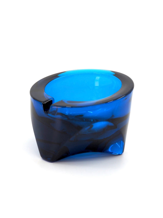 Viking Mid Century Blue Slant Orb Ashtray - Georgie's NYC - Ashtrays