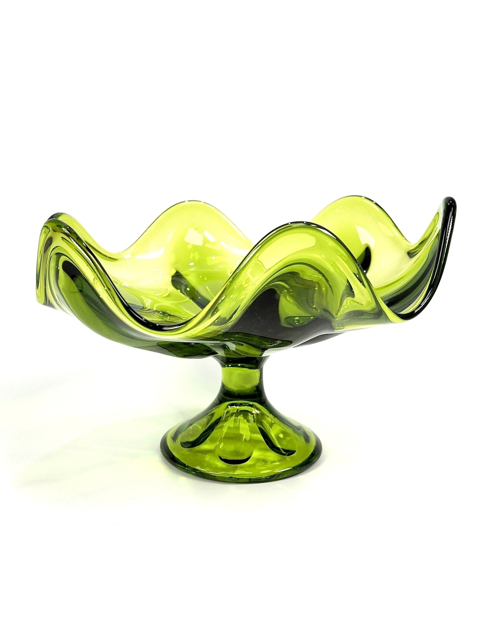 Viking Mid Century Green Handkerchief Compote Dish - Georgie's NYC - 