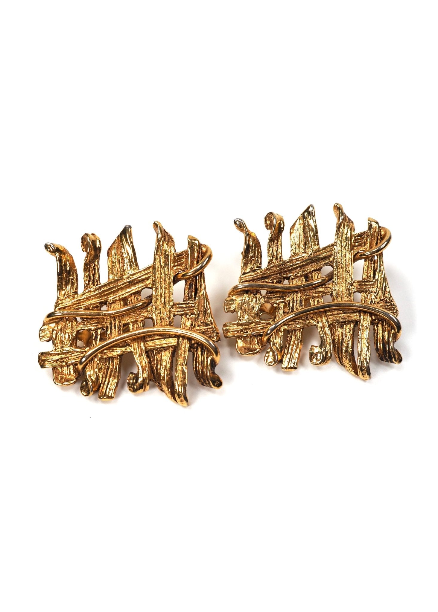 Antigona Gold Abstract Weave Earrings - Georgie's NYC - Earrings