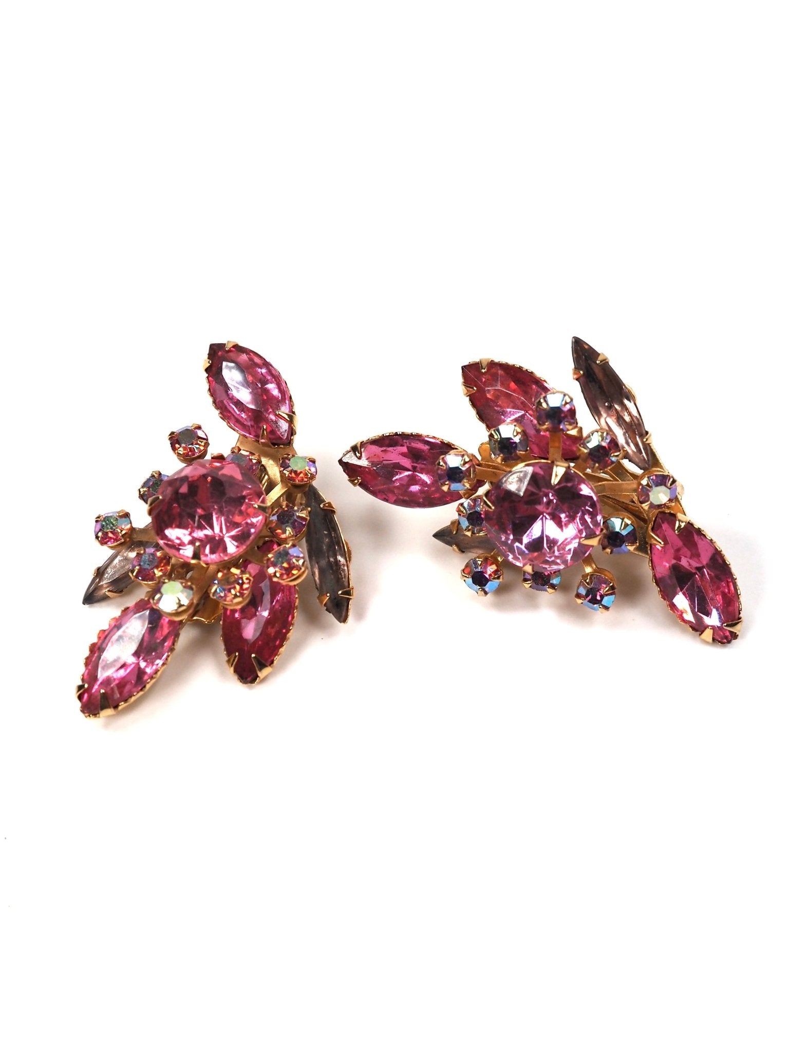 Beau Jewels Pink Rhinestone Crawler Earrings - Georgie's NYC - Earrings