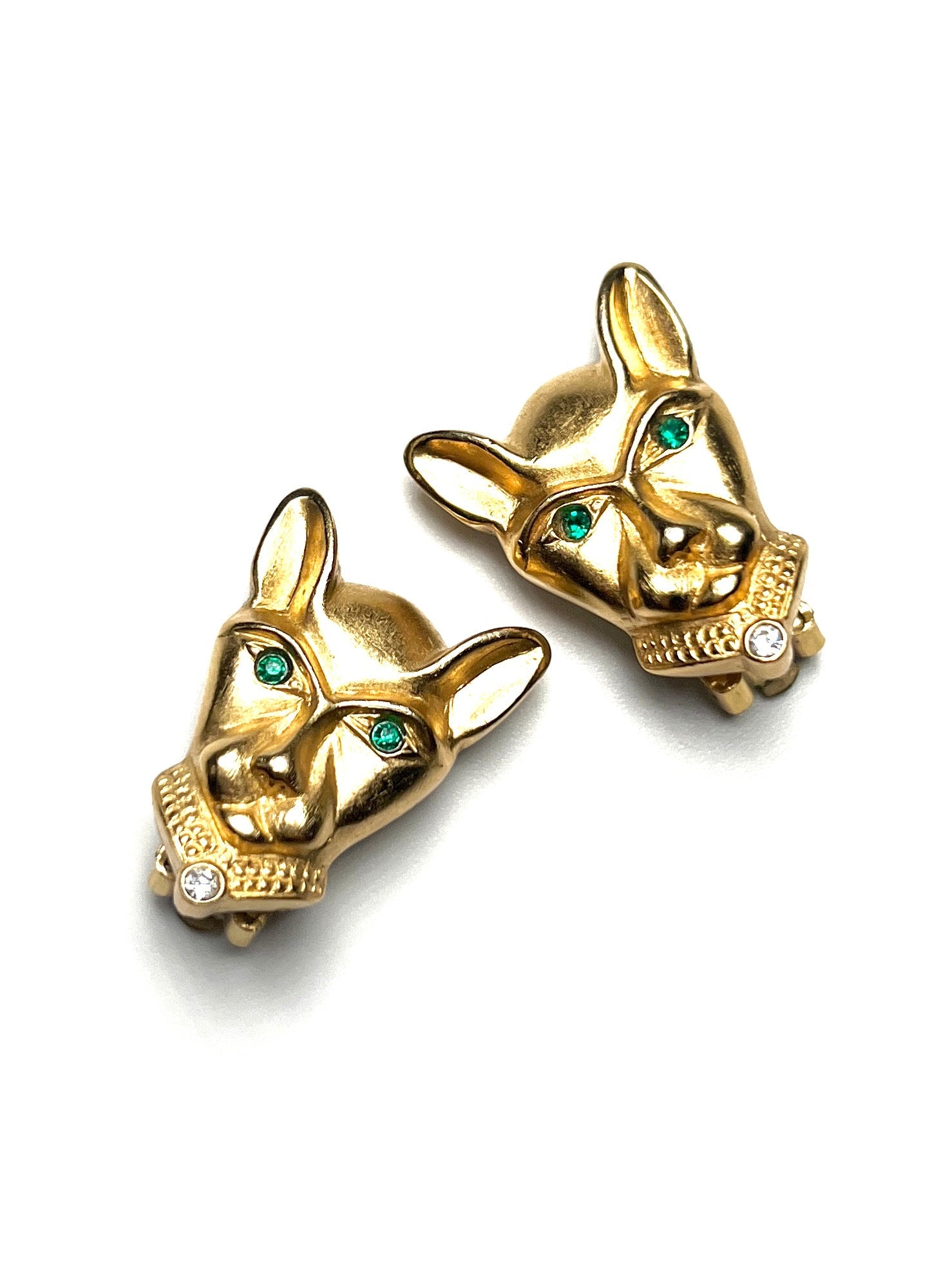 Jackie Collins Gold Egyptian Cat Earrings - Georgie's NYC - Earrings