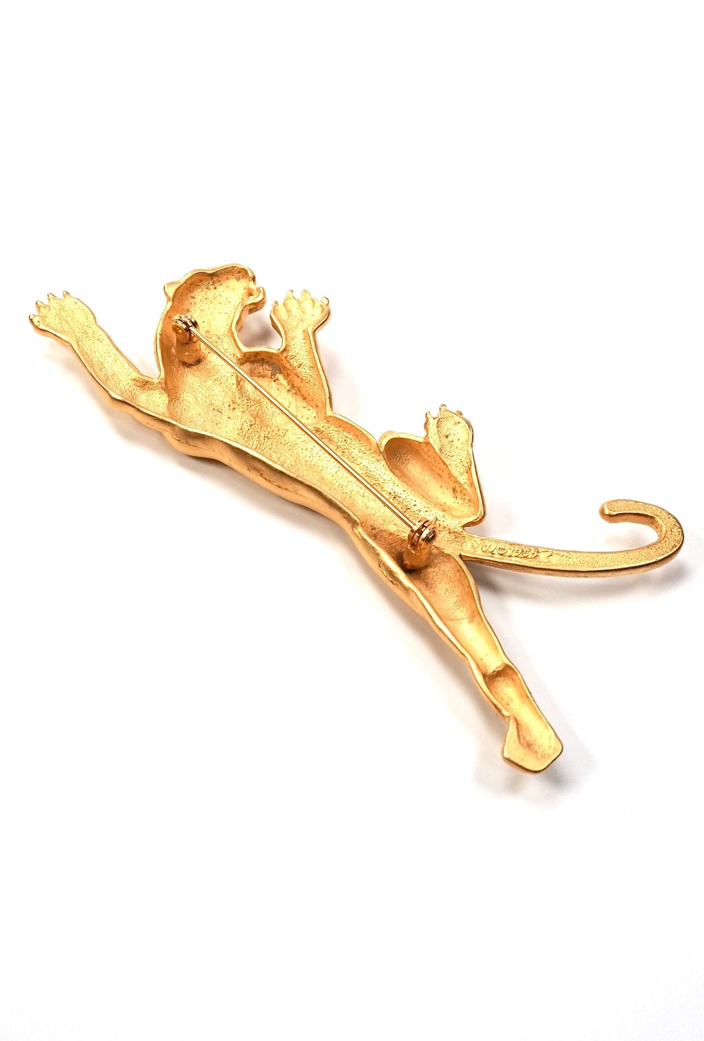 J.J. Jonette Matte Gold Jaguar Brooch - Georgie's NYC - Brooches