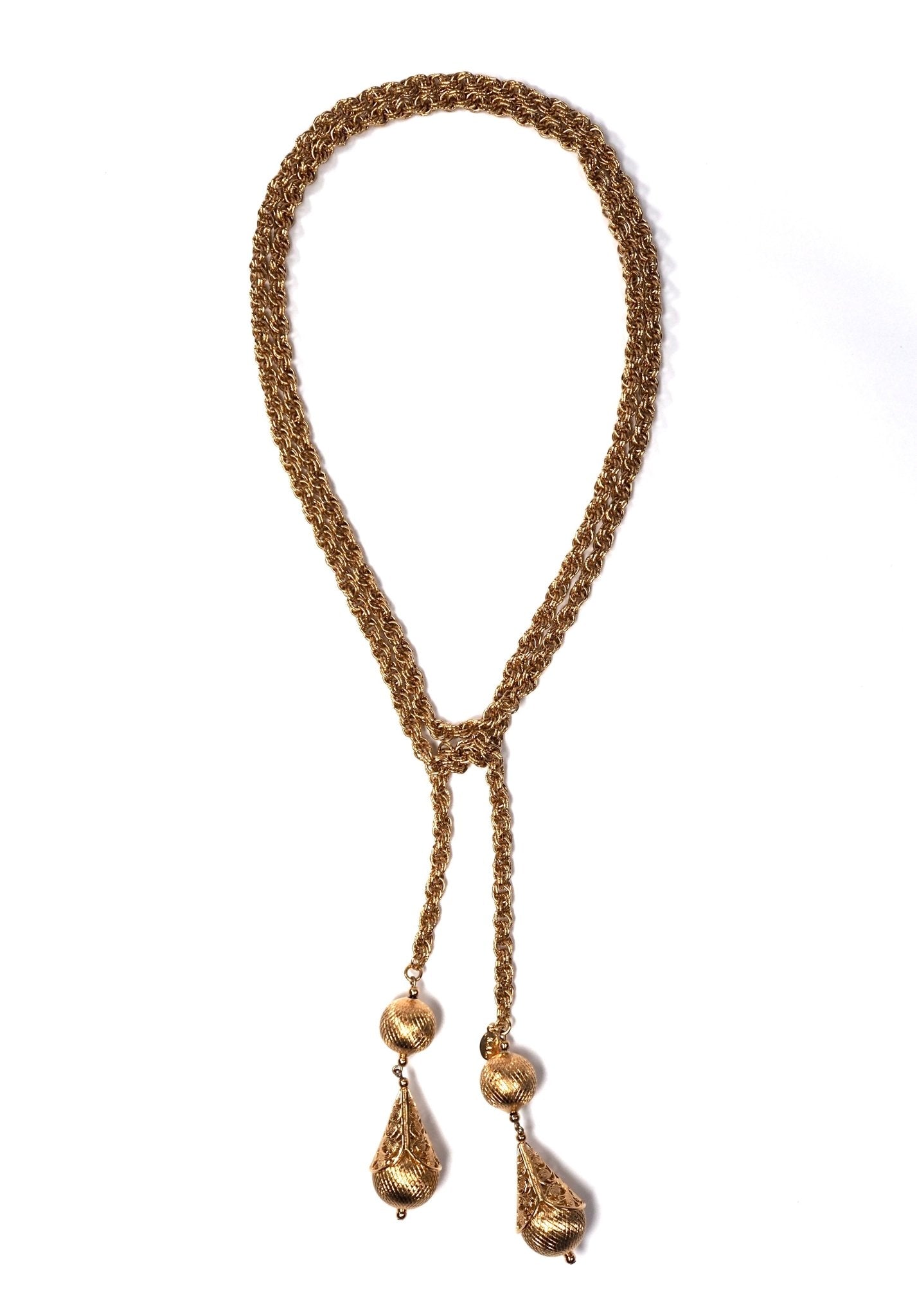 Kenneth Jay Lane KJL Gold Tassel Lariat Necklace - Georgie's NYC - Necklaces