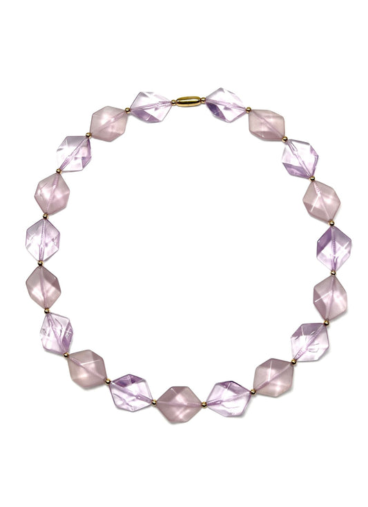 Lavender Geometric Resin Necklace - Georgie's NYC - Necklaces