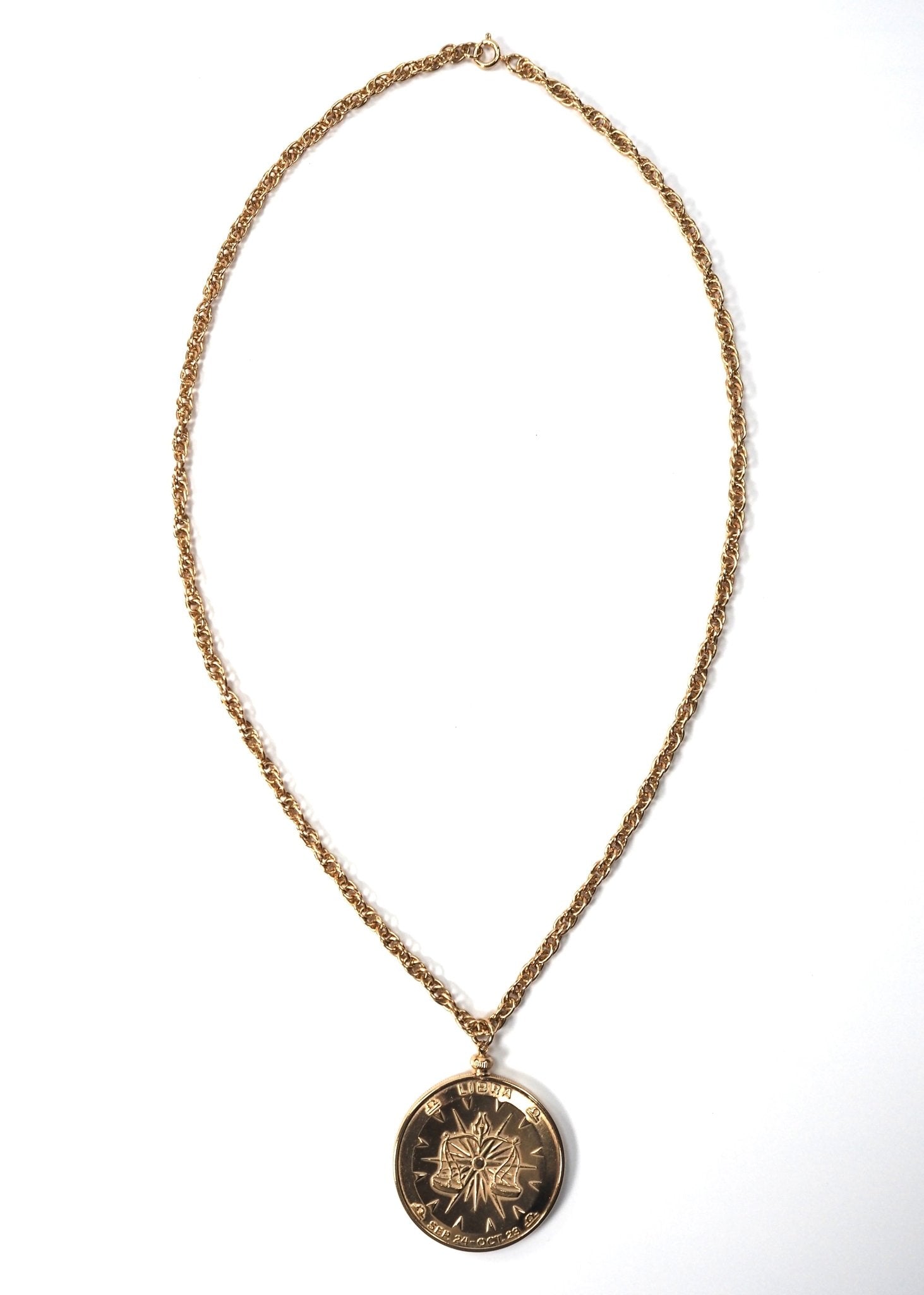 Libra Medallion Gold Pendant Necklace - Georgie's NYC - Necklaces