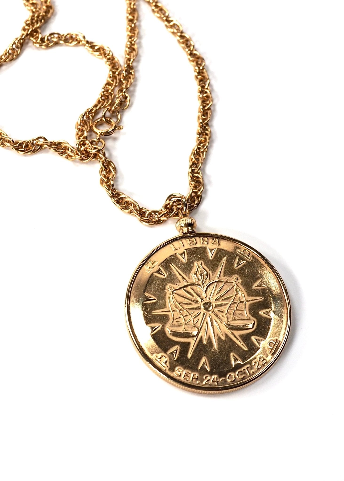 Libra Medallion Gold Pendant Necklace - Georgie's NYC - Necklaces