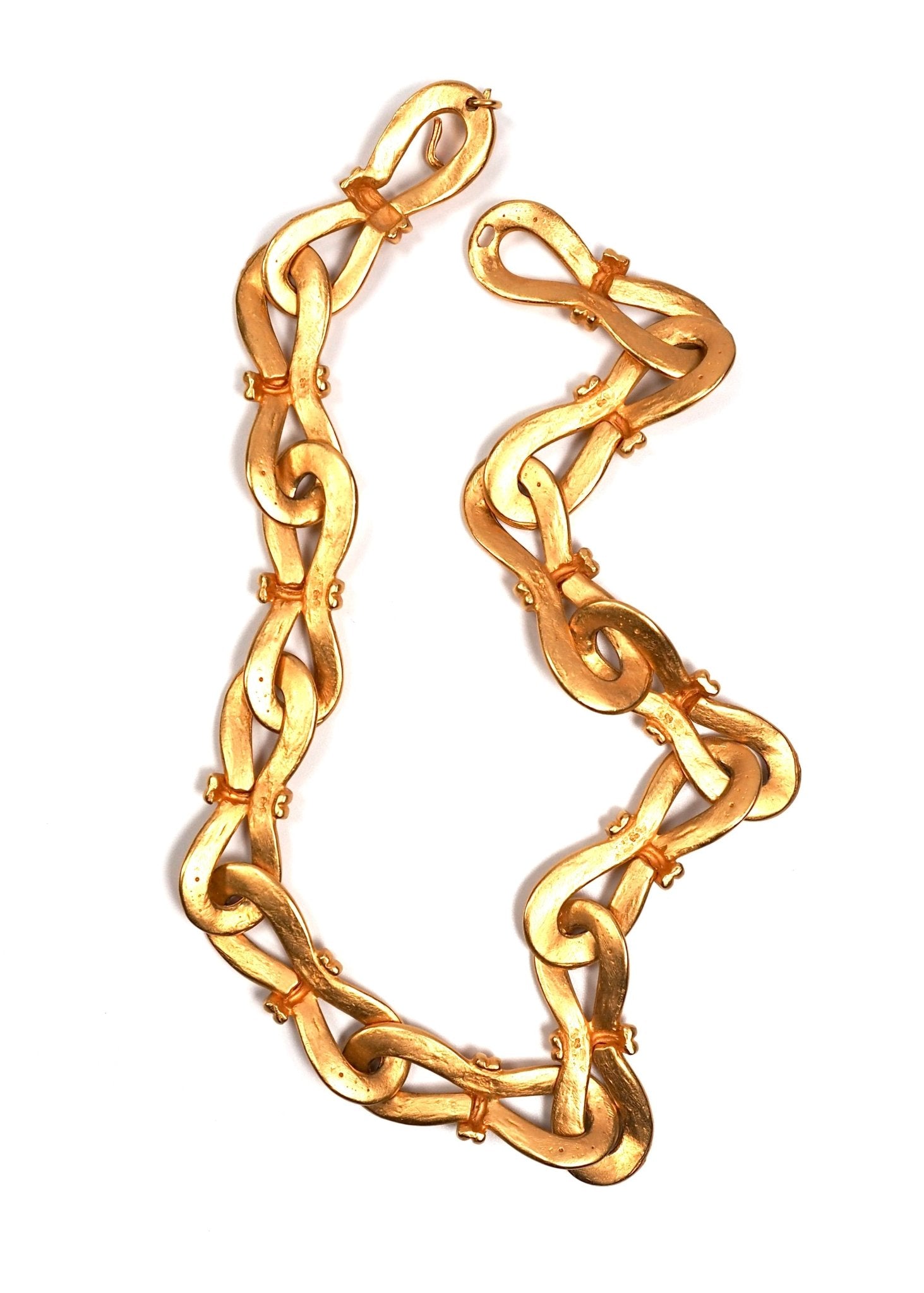 Matte Gold Knot Link Necklace - Georgie's NYC - Necklaces