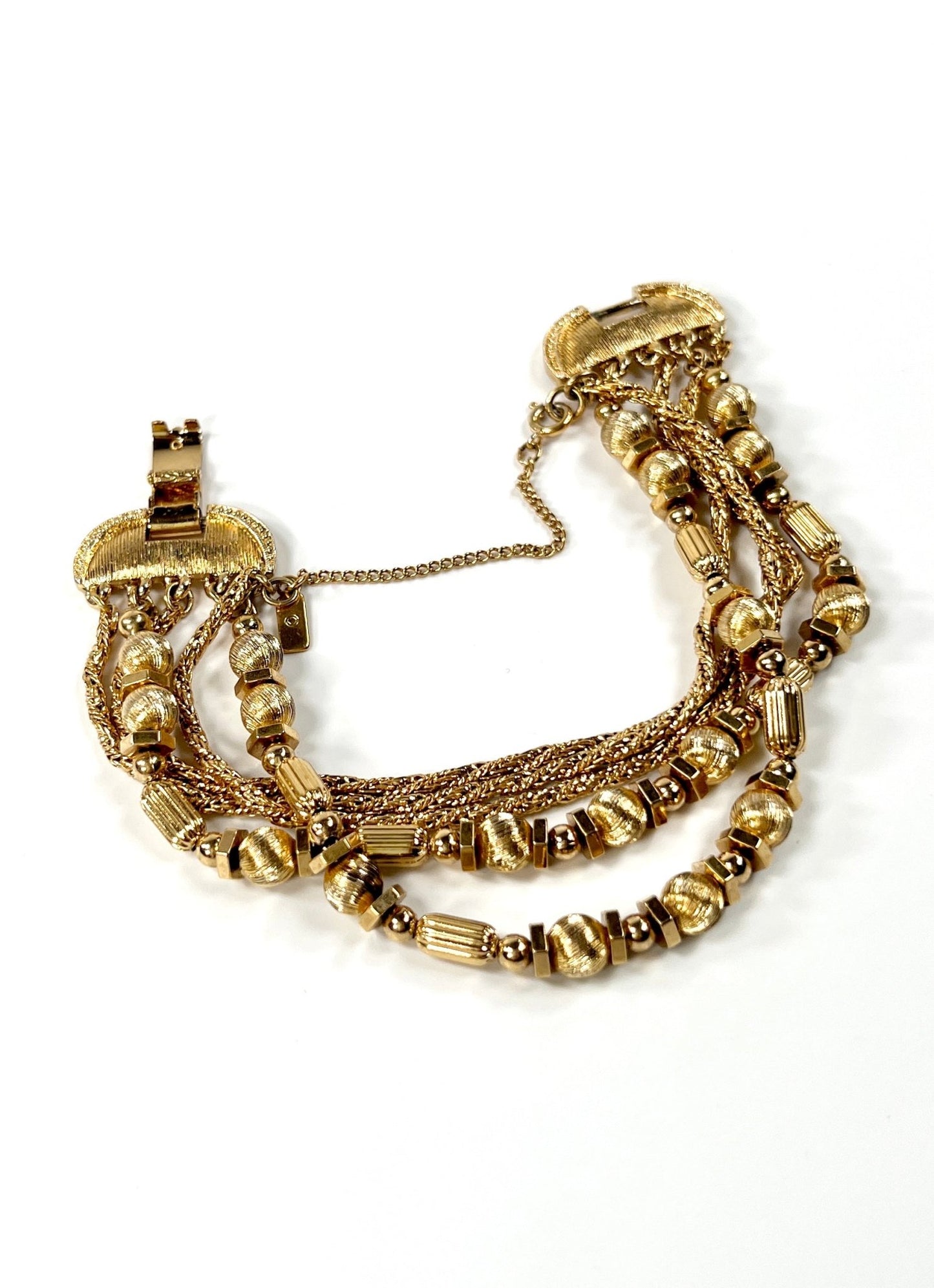 Monet Textured Gold Multi Chain Layered Bracelet - Georgie's NYC - Bracelets