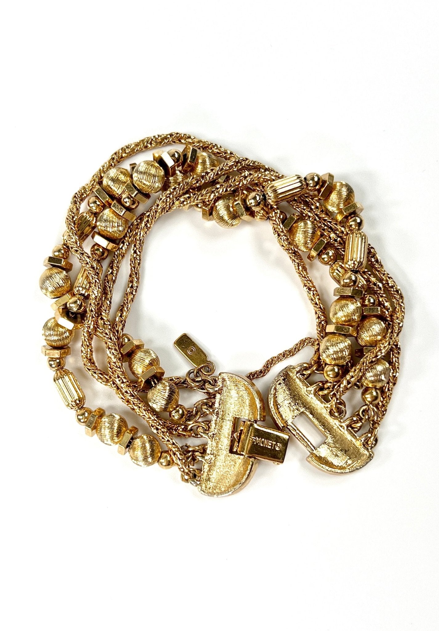 Monet Textured Gold Multi Chain Layered Bracelet - Georgie's NYC - Bracelets