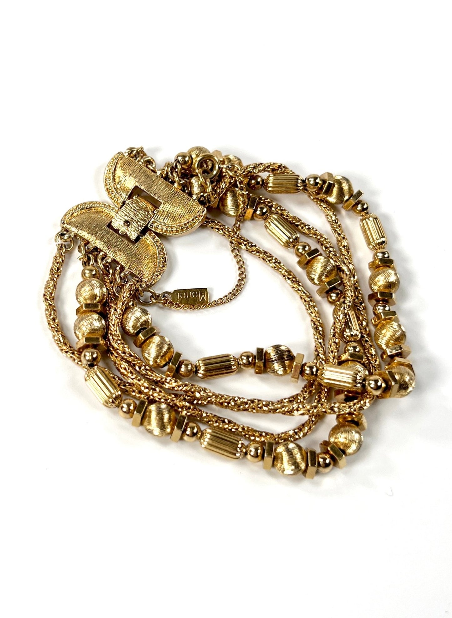 Monet Textured Gold Multi Chain Layered Bracelet - Georgie's NYC - Bracelets