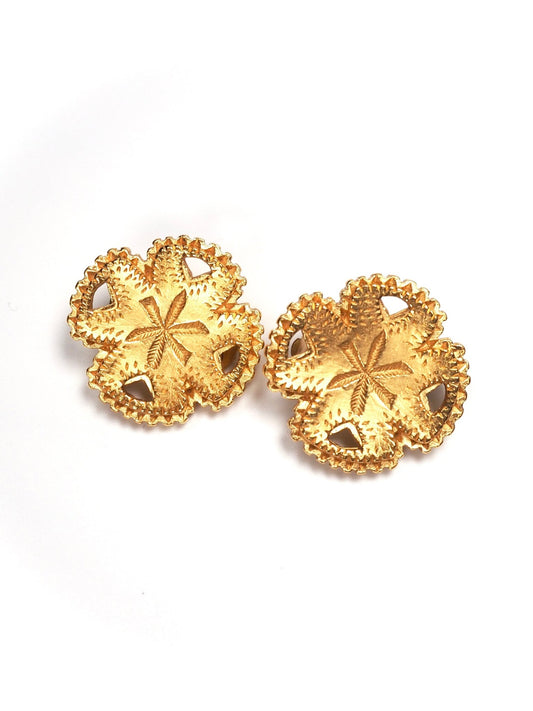 Paris Matte Gold Sand Dollar Earrings - Georgie's NYC - Earrings