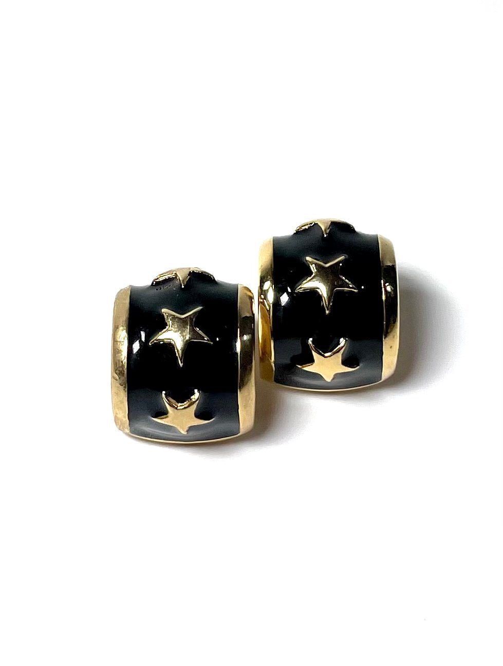 Star Banner Black and Gold Earrings - Georgie's NYC - Earrings