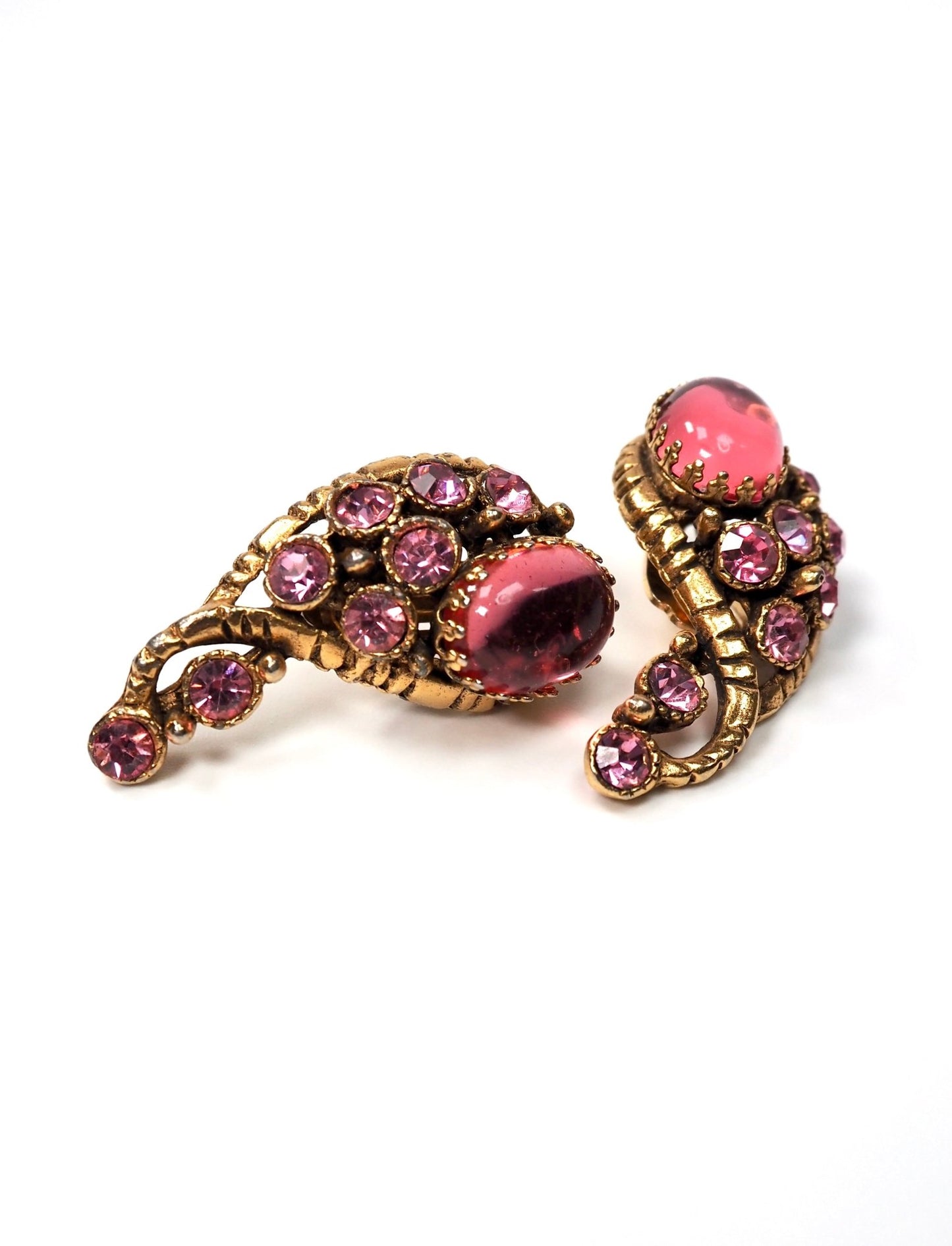 Twist Pink and Gold Crawler Earrings - Georgie's NYC - Earrings