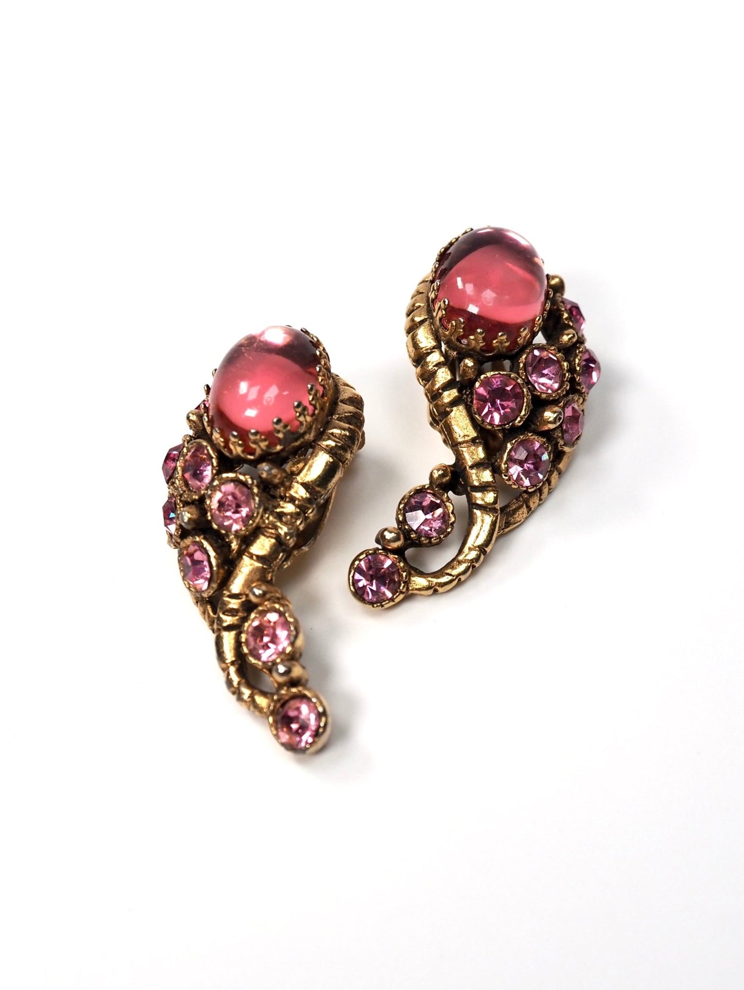 Twist Pink and Gold Crawler Earrings - Georgie's NYC - Earrings