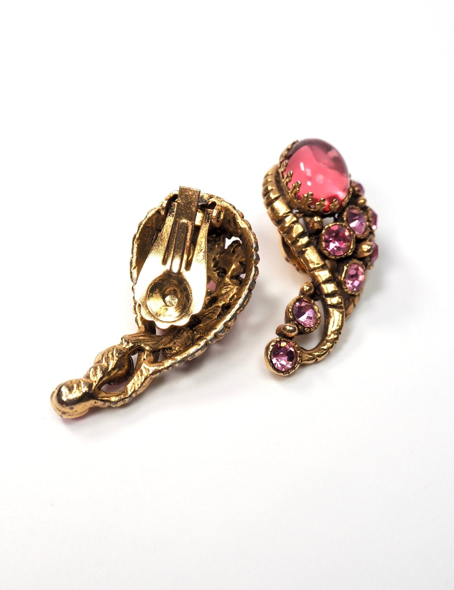 Twist Pink and Gold Crawler Earrings - Georgie's NYC - Earrings