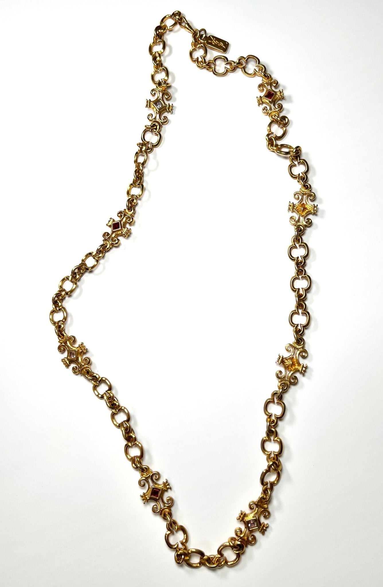 Yves Saint Laurent Gold Arabesque Clover Long Necklace - Georgie's NYC - Necklaces